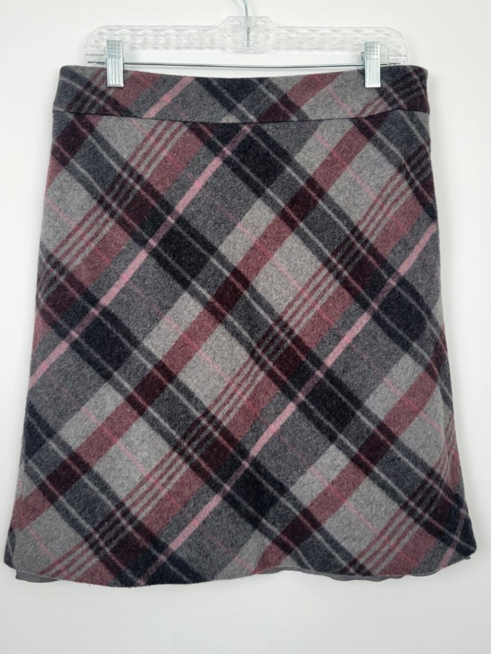Vintage 90s Ann Taylor Petite Wool Blend Plaid Skirt